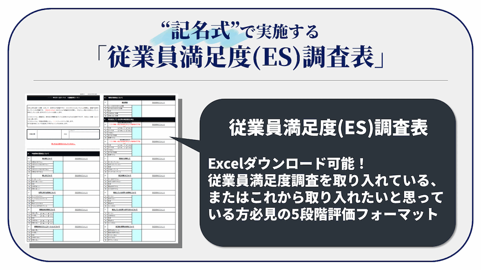 "記名式"で実施する「従業員満足度(ES)調査表」フォーマット